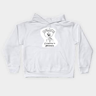 cartoony friend saying "everything is politics" Kids Hoodie